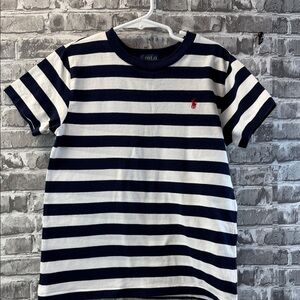 Boy's Polo by Ralph Lauren Striped Tee in Navy‎ and White